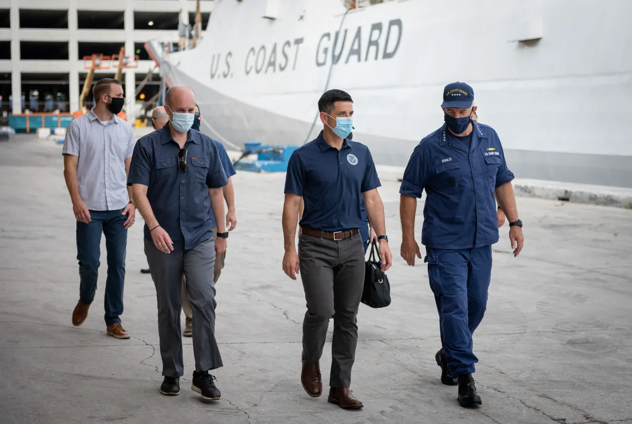 Image: Acting Secretary Wolf Joins USCG Cutter James in Offloading Narcotics (10)