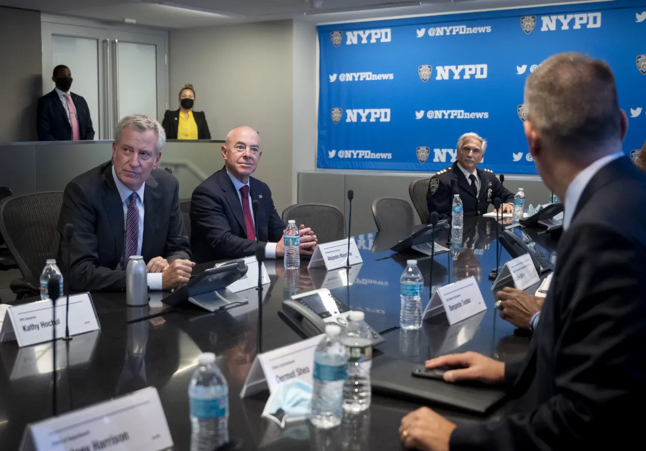 Image: DHS Secretary Alejandro Mayorkas Attends an NYPD Briefing (11)