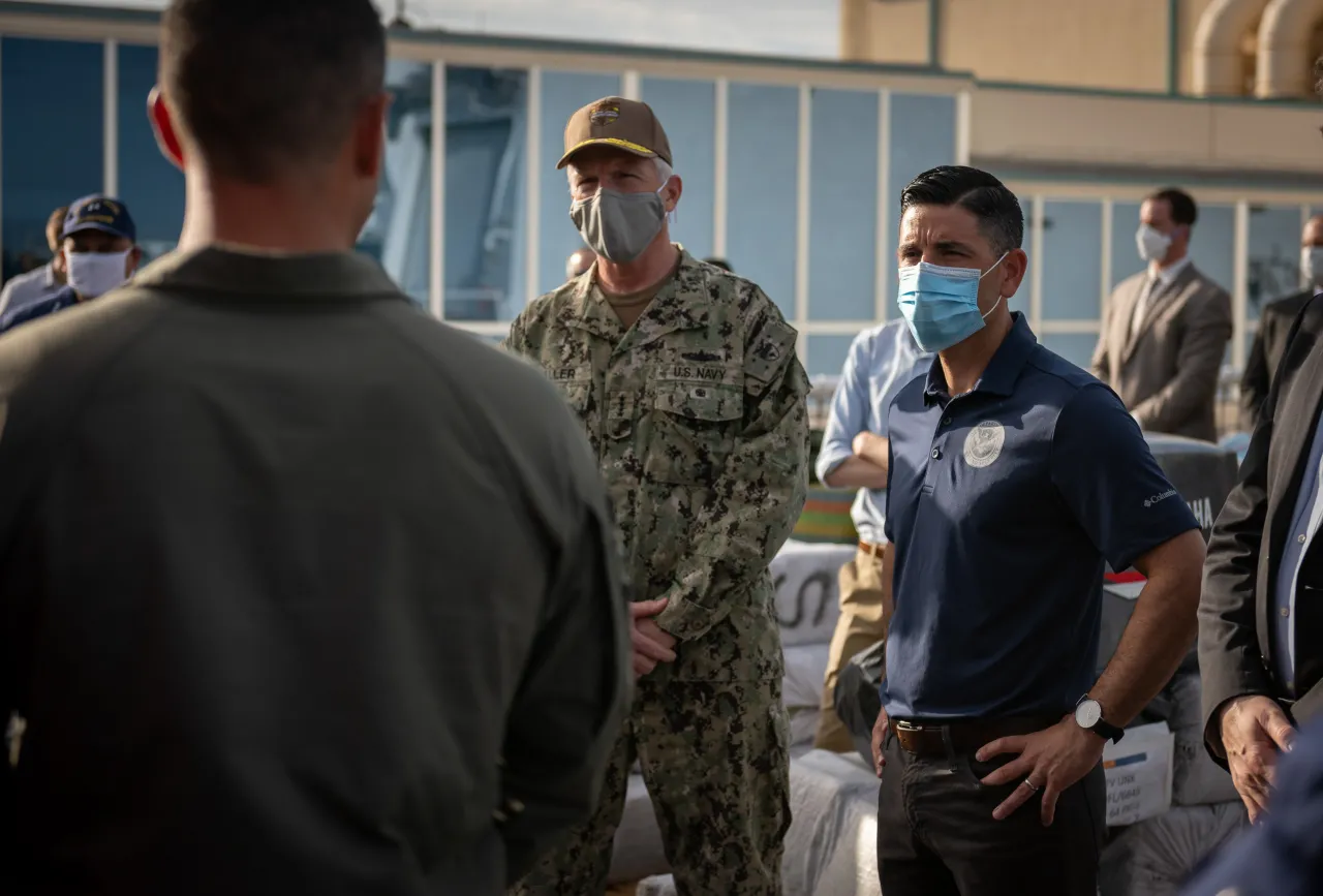 Image: Acting Secretary Wolf Joins USCG Cutter James in Offloading Narcotics (14)