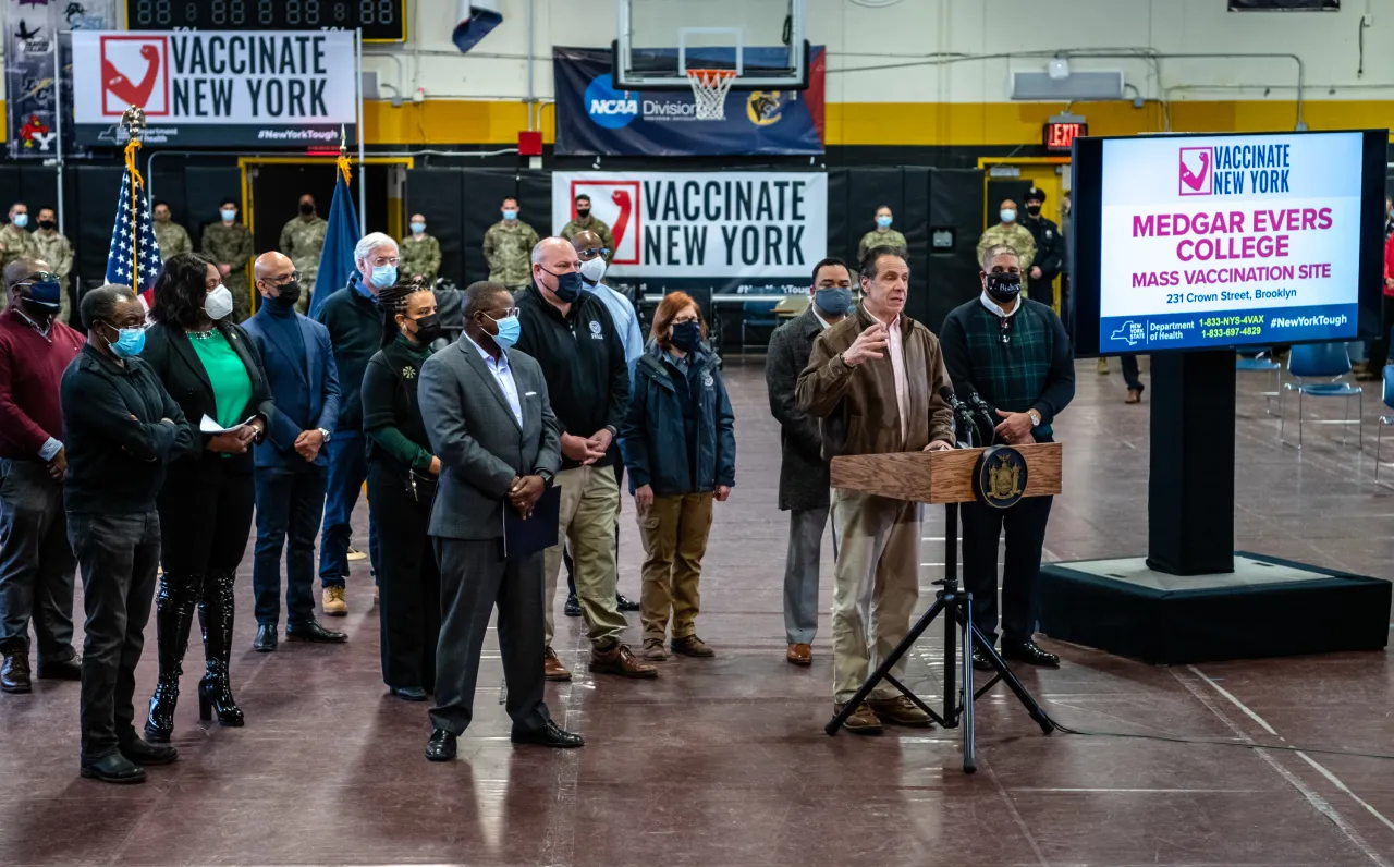 Image: NY Opens First Community Vaccination Center