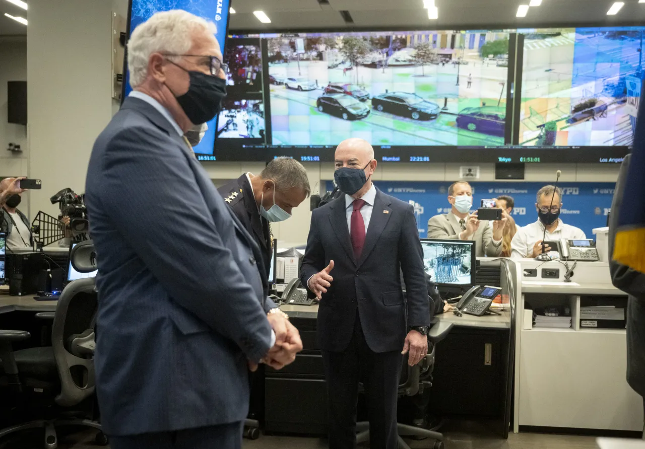 Image: DHS Secretary Alejandro Mayorkas Attends an NYPD Briefing (9)