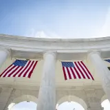 Image: American Flags Hang at Arlington National Cemetery