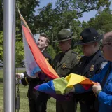 Image: DHS Headquarters Raises Pride Flag  (019)