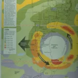 Image: Hurricane Andrew - A poster showing the position of the hurricane