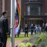 Image: DHS Headquarters Raises Pride Flag  (007)