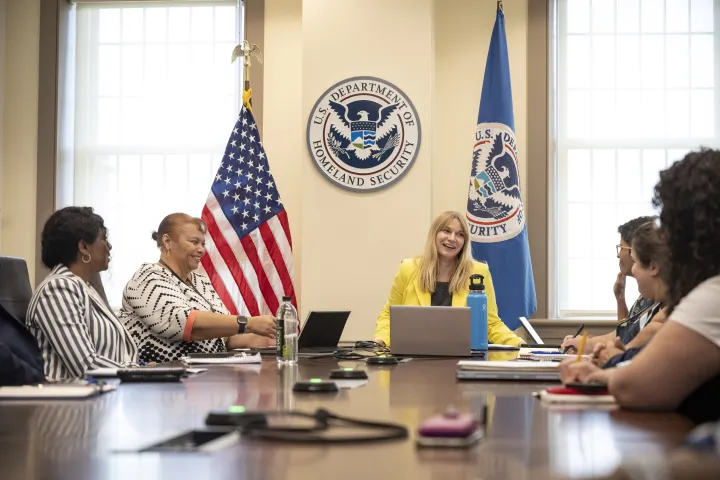 Cover photo for the collection "DHS Senior Official Performing the Duties of the Deputy Secretary Kristie Canegallo Attends a Meeting with the Enlisted Employment Opportunity and Diversity Directors’ Council"