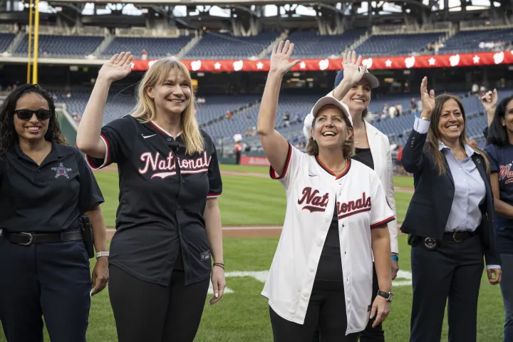 Cover photo for the collection "Department of Homeland Security(DHS) Senior Official Performing the Duties of the Deputy Secretary,Kristie Canegallo attends a women in law enforcement pregame recognition at National’s Stadium"