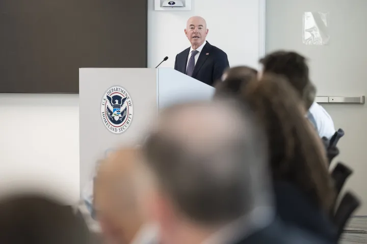 Cover photo for the collection "DHS Secretary Alejandro Mayorkas Gives Opening Remarks During CISA National Election Exercise"