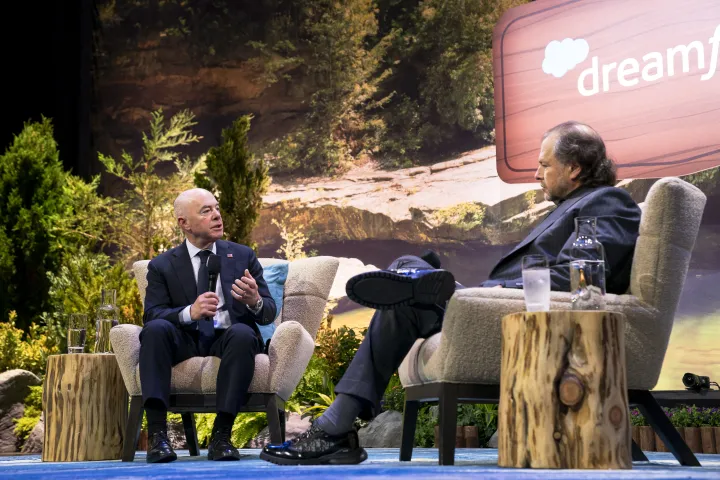 Cover photo for the collection "DHS Secretary Alejandro Mayorkas Participates in a Fireside Chat at Dreamforce 2024"