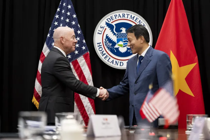 Cover photo for the collection "DHS Secretary Alejandro Mayorkas Participates in a Bilateral Meeting with Vietnamese Minister of Public Security"