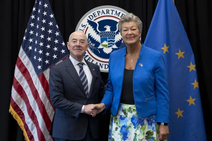 Cover photo for the collection "DHS Secretary Alejandro Mayorkas Participates in a Bilateral Meeting with European Commissioner for Home Affairs"