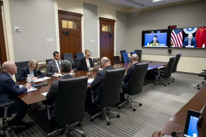 Cover photo for the collection "DHS Secretary Alejandro Mayorkas Participates in a Virtual Bilateral Meeting with PRC Minister of Public Security"