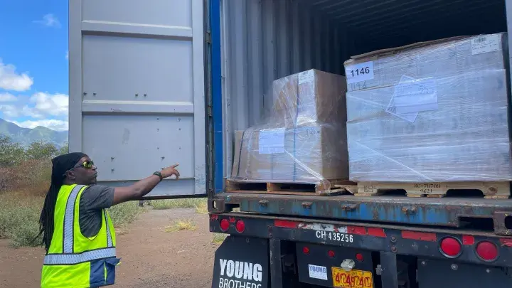 Image: Emergency Supplies Arrive for Hawaii Wildfire Survivors