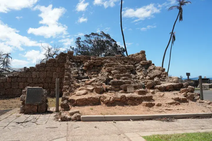 Image: 'The Old Fort' Damage from Hawaii Wildfires