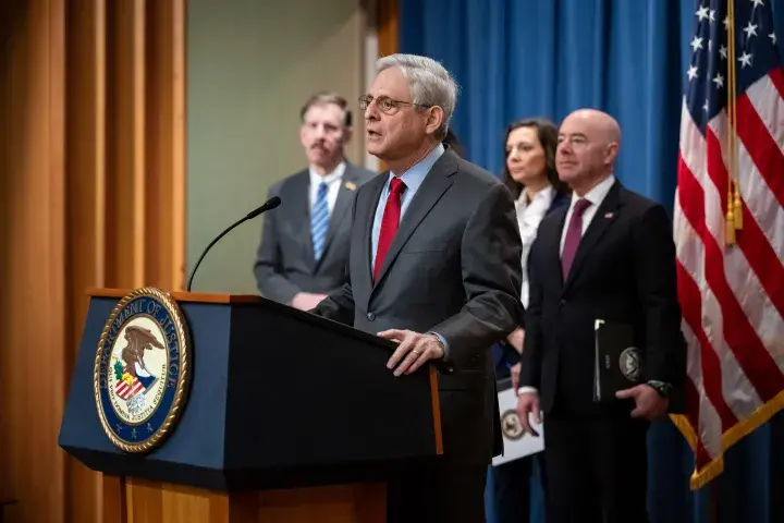 Image: DHS Secretary Alejandro Mayorkas Delivers Remarks at U.S. Department of Justice Press Conference (002)