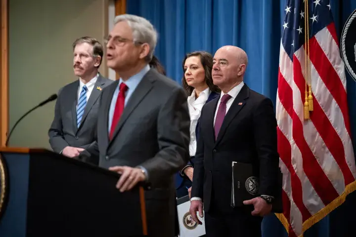 Image: DHS Secretary Alejandro Mayorkas Delivers Remarks at U.S. Department of Justice Press Conference (003)