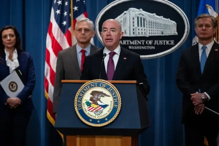 Image: DHS Secretary Alejandro Mayorkas Delivers Remarks at U.S. Department of Justice Press Conference (008)