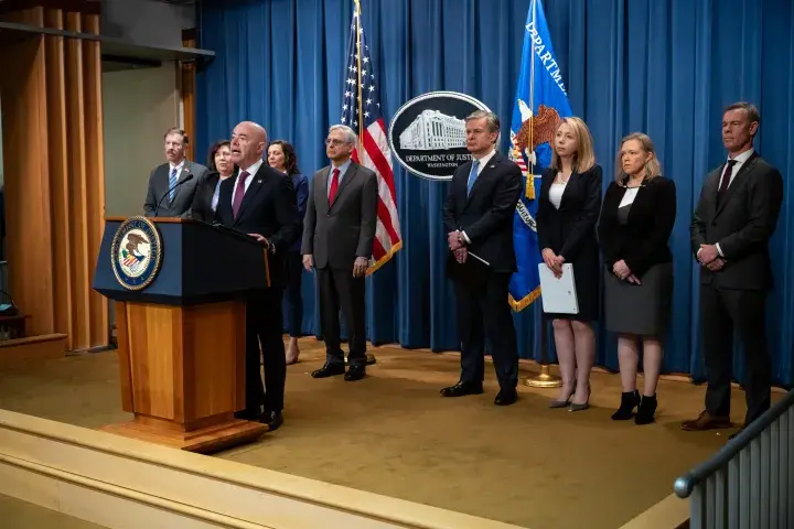 Image: DHS Secretary Alejandro Mayorkas Delivers Remarks at U.S. Department of Justice Press Conference (016)