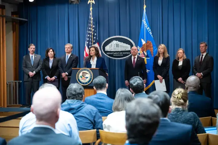 Image: DHS Secretary Alejandro Mayorkas Delivers Remarks at U.S. Department of Justice Press Conference (023)