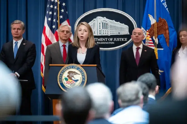 Image: DHS Secretary Alejandro Mayorkas Delivers Remarks at U.S. Department of Justice Press Conference (025)