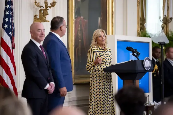 DHS Secretary Alejandro Mayorkas delivers remarks at the White House ...