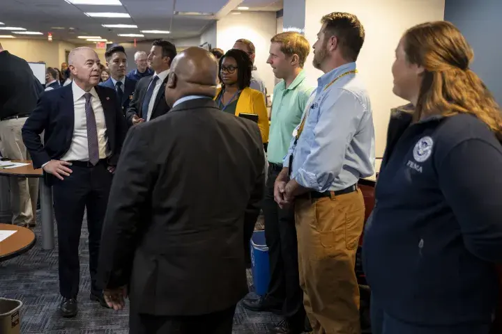 Image: DHS Secretary Alejandro Mayorkas Joins US President Joe Biden at FEMA Headquarters  (010)