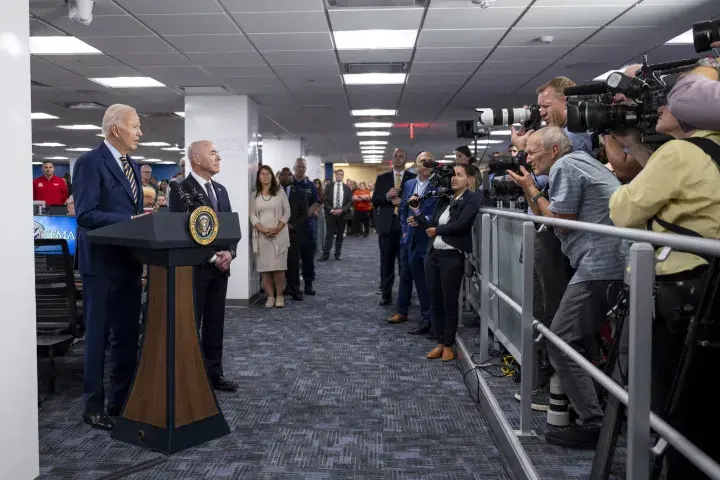 Image: DHS Secretary Alejandro Mayorkas Joins US President Joe Biden at FEMA Headquarters  (062)