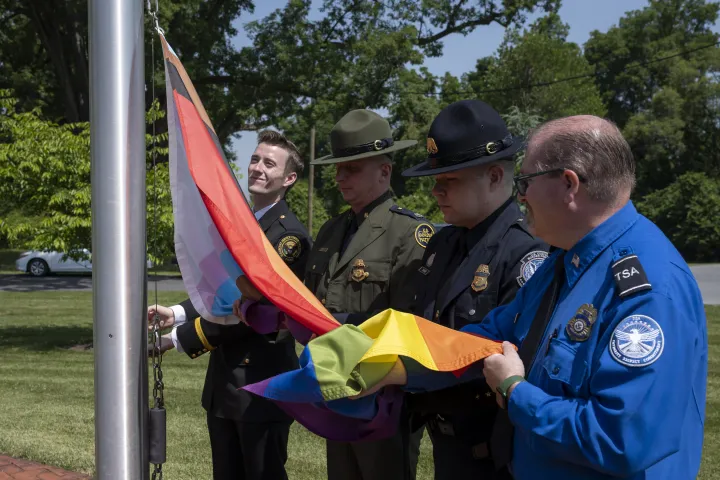 Image: DHS Headquarters Raises Pride Flag  (020)