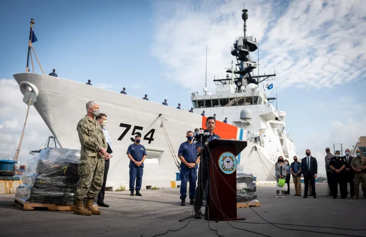 Image: Acting Secretary Wolf Joins USCG Cutter James in Offloading Narcotics (28)