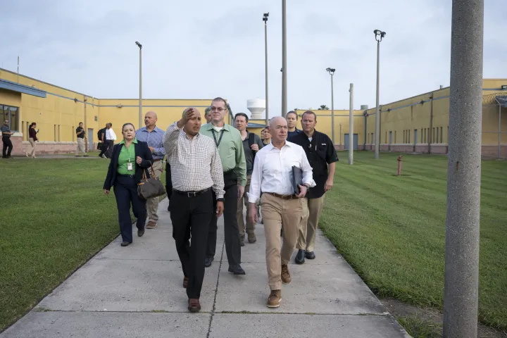 Image: DHS Secretary Alejandro Mayorkas Visits the Port Isabel Detention Center (065)