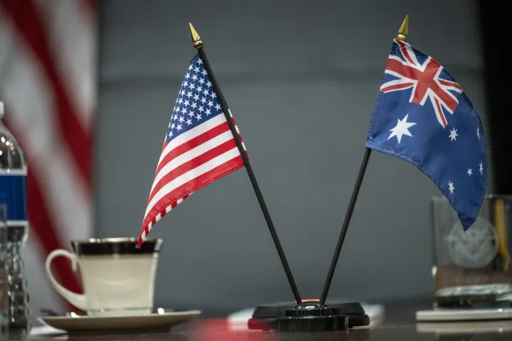 Image: Small American and Austrailian Flags