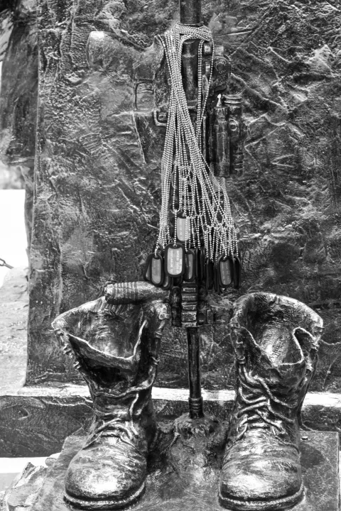 Image: Dog Tags and Soldier Boots at Panama