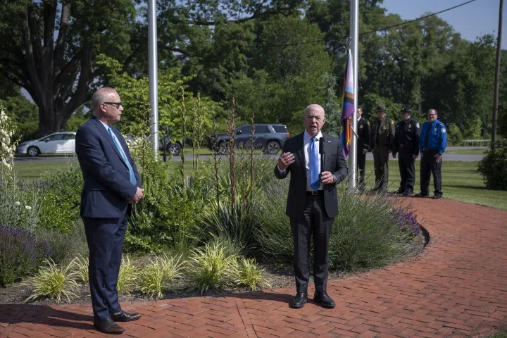 Image: DHS Headquarters Raises Pride Flag  (009)