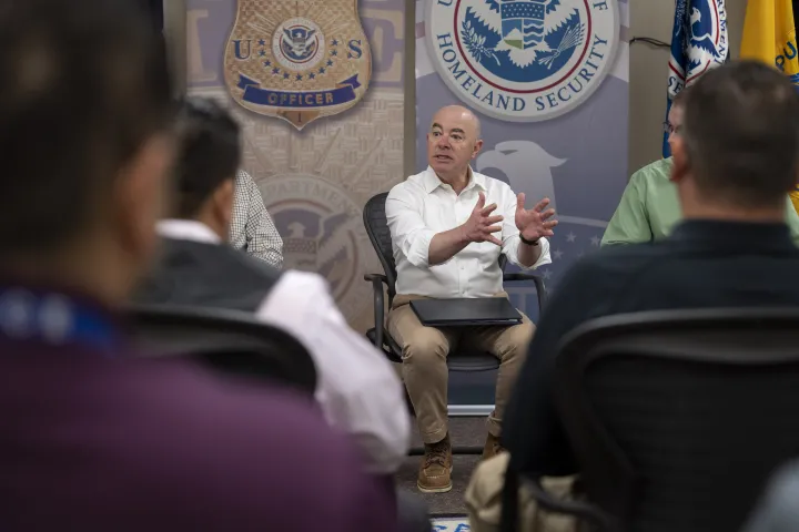 Image: DHS Secretary Alejandro Mayorkas Visits the Port Isabel Detention Center (072)