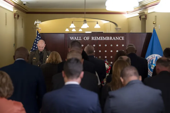 DHS Secretary Alejandro Mayorkas Attends DHS HQ Memorial Ceremony (010 ...