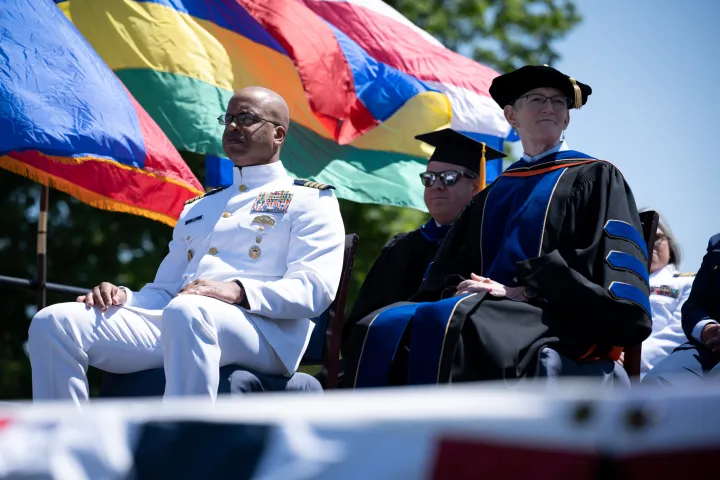 Image: DHS Secretary Alejandro Mayorkas Delivers Remarks at USCG Academy Commencement Address 2023 (025)