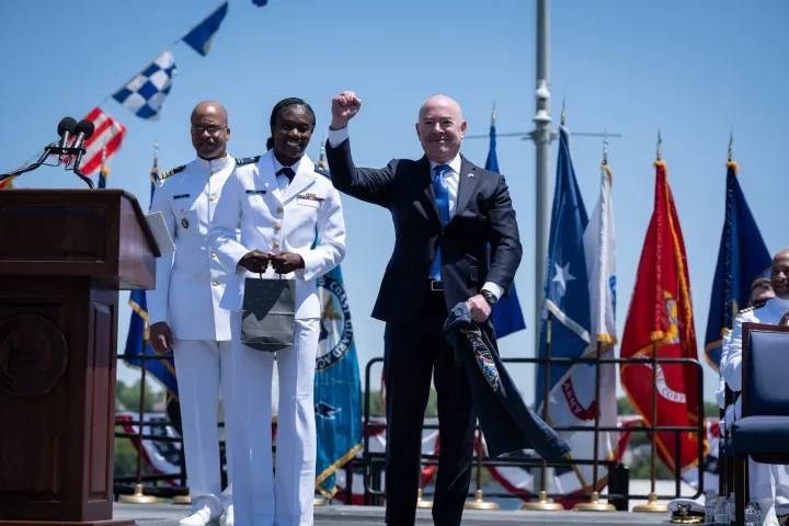Image: DHS Secretary Alejandro Mayorkas Delivers Remarks at USCG Academy Commencement Address 2023 (060)
