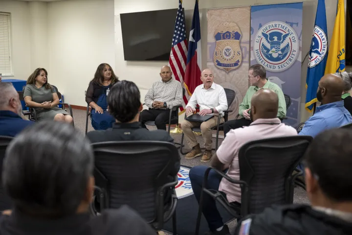 Image: DHS Secretary Alejandro Mayorkas Visits the Port Isabel Detention Center (070)