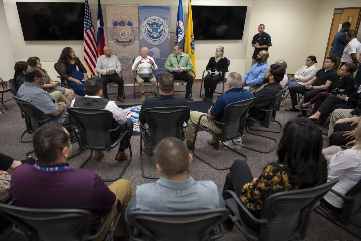 Image: DHS Secretary Alejandro Mayorkas Visits the Port Isabel Detention Center (071)