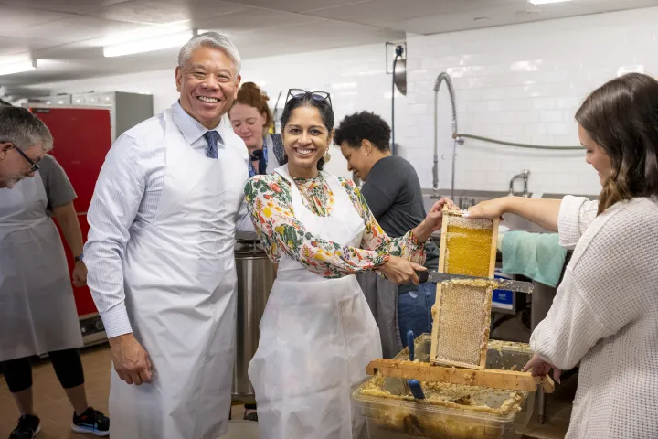 Image: DHS Employees Extract Honey From Bees on Campus (026)