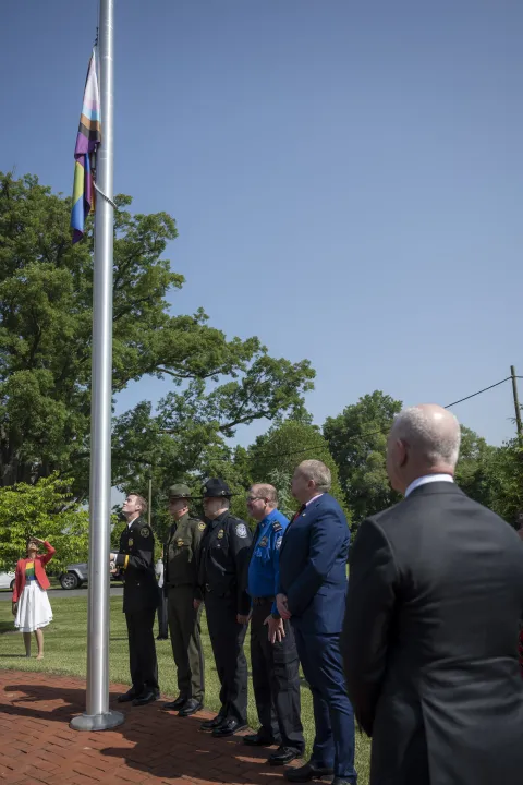 Image: DHS Headquarters Raises Pride Flag  (013)