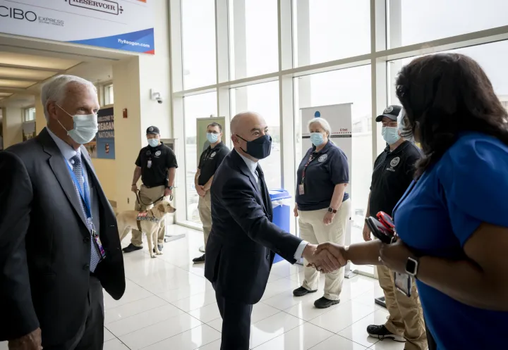 Image: DHS Secretary Alejandro Mayorkas Participates in a Press Conference at Ronald Reagan Washington National Airport (5)