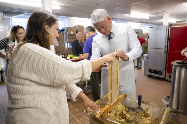 Image: DHS Employees Extract Honey From Bees on Campus (032)