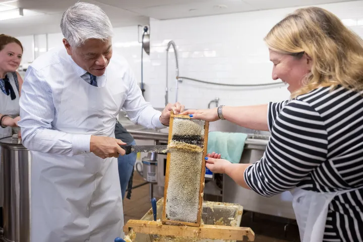 Image: DHS Employees Extract Honey From Bees on Campus (034)