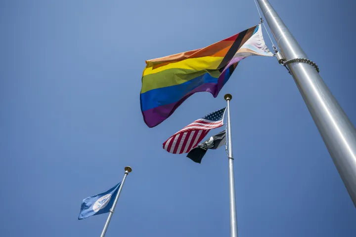 Image: DHS Headquarters Raises Pride Flag  (024)