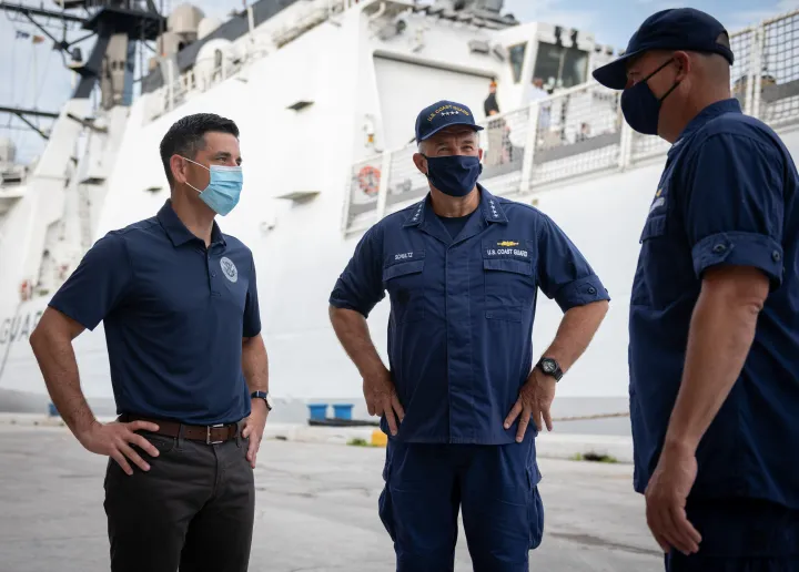 Image: Acting Secretary Wolf Joins USCG Cutter James in Offloading Narcotics (11)
