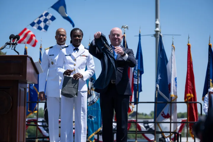 Image: DHS Secretary Alejandro Mayorkas Delivers Remarks at USCG Academy Commencement Address 2023 (059)