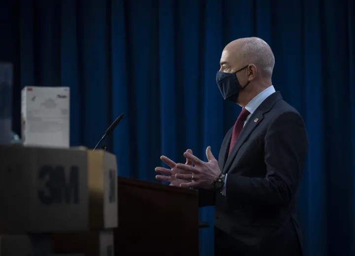 Image: DHS Secretary Mayorkas Press Conference on Counterfeit N95 Masks (21)