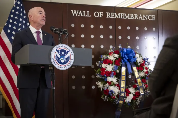 DHS Secretary Alejandro Mayorkas Attends DHS HQ Memorial Ceremony (020 ...