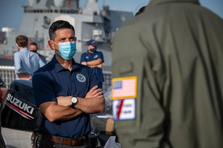 Image: Acting Secretary Wolf Joins USCG Cutter James in Offloading Narcotics (3)